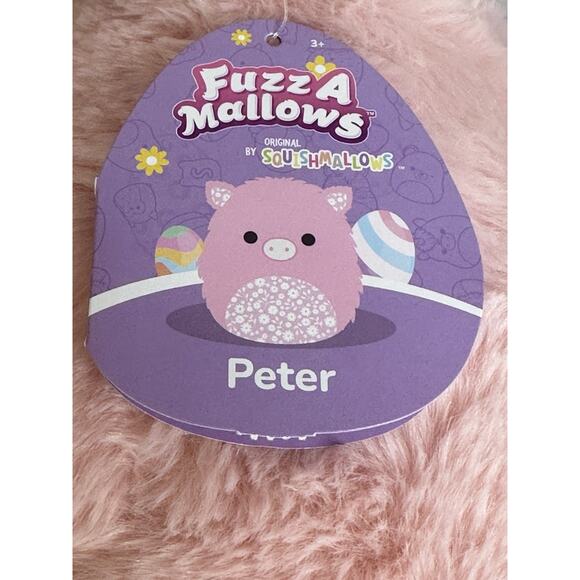 Fuzzamallows by Original Squishmallows Peter The Pink Pig 12 in Plush New - Picture 6 of 7